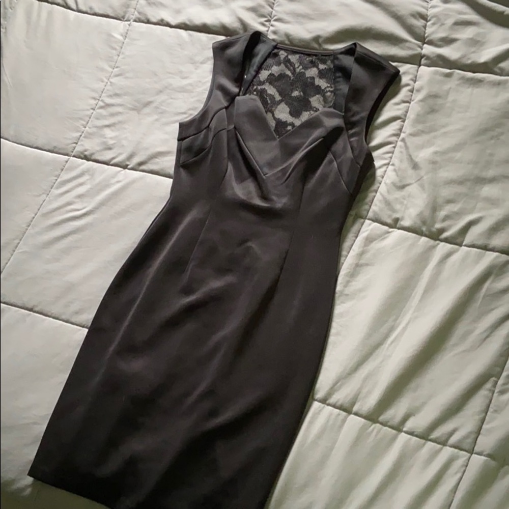 Black lace back dress